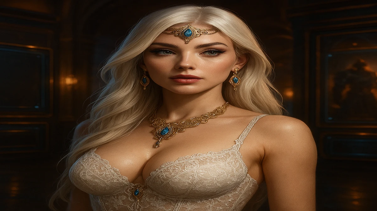 joya9–এর অনলাইন গেম লবিতে একটি বিস্তৃত fantasy-থিমযুক্ত দৃশ্য, যেখানে দীর্ঘ প্লাটিনাম ব্লন্ড চুল ও এল্ফ কানের সঙ্গে সুন্দর একজন নারী হাসিমুখে সামনে দাঁড়িয়ে; এখানে বহু আর্কেড গেমের বিকল্প রয়েছে।